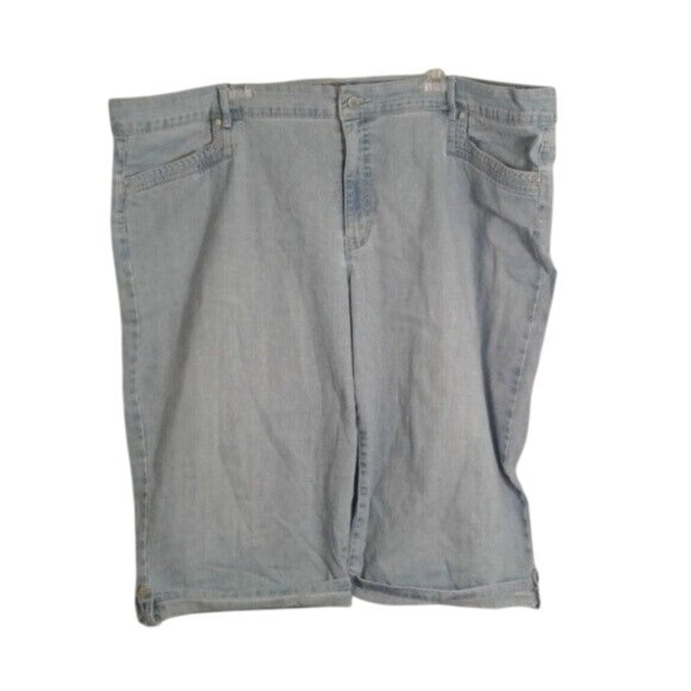 Gloria Vanderbilt Plus Size 24w Shorts Skimmer Bermuda Denim Light Wash Jeans